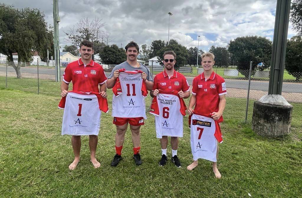 Cooper Meldrum, Lachlan Bodiam, Jesse Lear and Jai Davies who all made their 1st grade debut against the Scone Thoroughbreds. Picture supplied