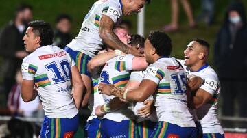 Canberra have hit back in a powerhouse second half to upset Manly 26-24. (Dan Himbrechts/AAP PHOTOS)