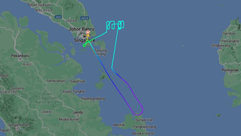 The Scoot flight was turned around an hour into the journey to Perth. Picture by Flightradar24