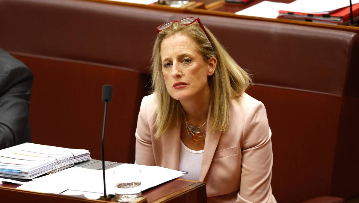 Senator Katy Gallagher in Parliament this week. Picture by Keegan Carroll