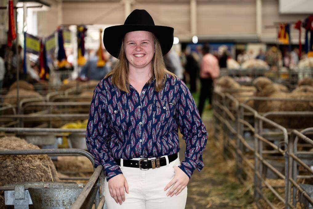 2021 VET Scholarship recipient, Christie Hayward, at the 2021 Sydney Royal Easter Show. Christie is studying a Certificate III in Engineering - Heavy Fabrication. 