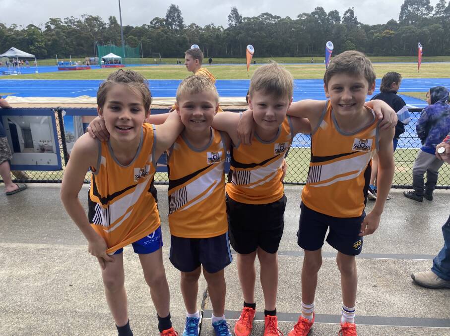 Max Tanner, Eli Smith, Cayden Penfold, Henry Cooper will be heading to Sydney next terms for the state finals of the junior boys relay. Picture supplied.