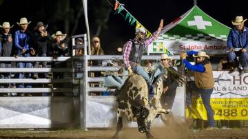 Kempsey's Levi Ward enjoyed two wins at the rodeo the U18 Saddle Bronc and the Novice Bull Ride. Picture Jody Adams Photography