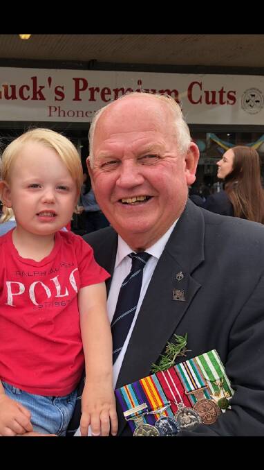 John Brooks OAM with his grandson James Hartigan. Picture supplied