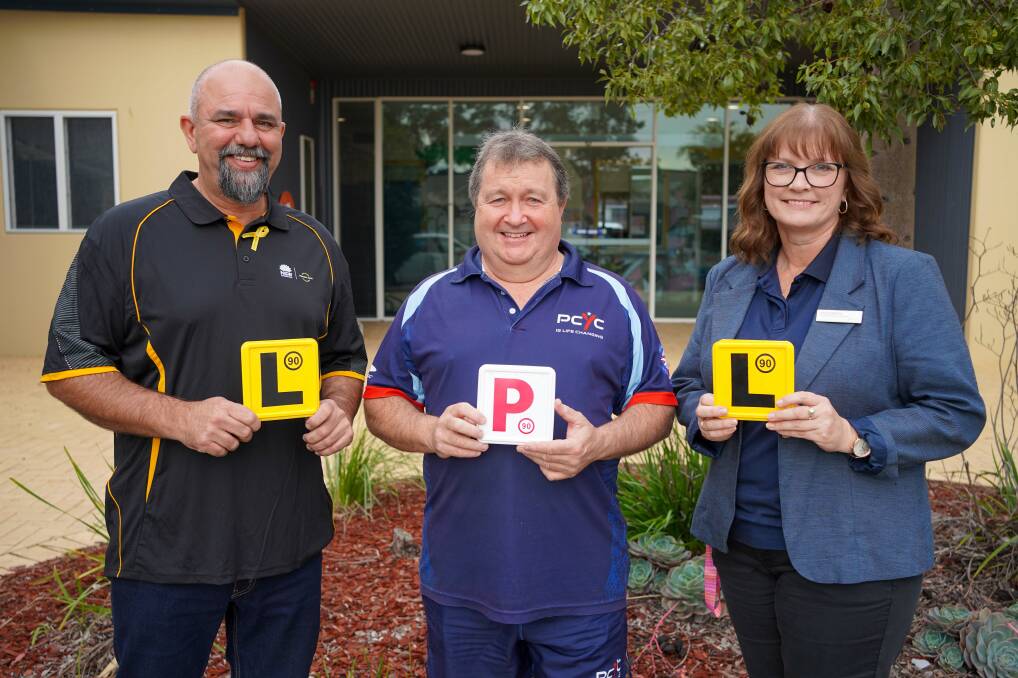 Road Safety Officer Hayden Vella, Singleton PCYC manager Dave Andrews, Singleton Council's Kim McGrath at Singleton Youth Venue. Picture supplied