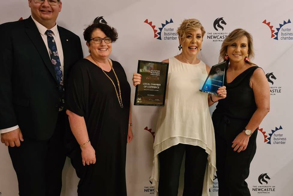 Singleton Business Chamber were crowned Chamber of the year at the Hunter Business Awards 2020. Darlene Flockhart and Sue Gilroy. 