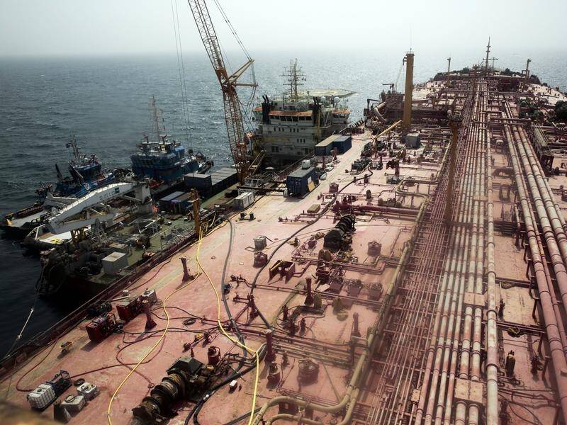 The Safer tanker has been moored in the Red Sea off the coast of Yemen for 30 years. (AP PHOTO)